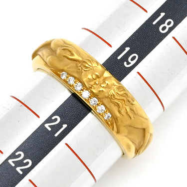 カレライカレラ Carrera y Carrera 彫刻モチーフリング イエローゴールド K18YG ダイヤモンド ＃61 リング 指輪 750YG 18金 ダイヤ 20号
