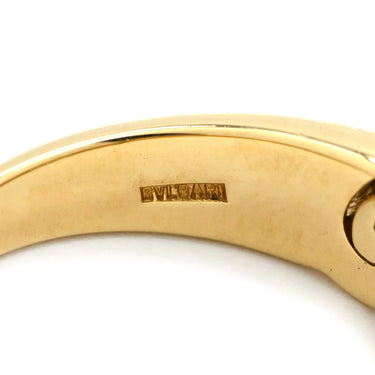 ブルガリ BVLGARI ガンチョリング イエローゴールド K18YG ダイヤモンド パール リング 指輪 BVLGARI Au750 YG 18K 18金 ダイヤ アコヤパール 1P 9.5号