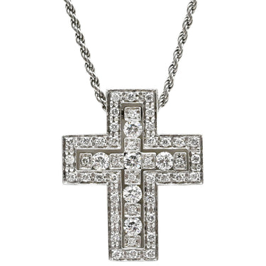 ダミアーニ DAMIANI ベルエポック S ホワイトゴールド K18WG ダイヤモンド ネックレス ペンダント Au750 18K 18金 クロス 十字架