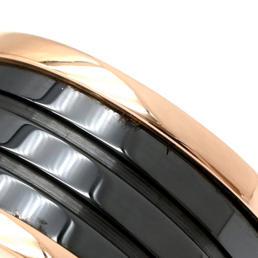ブルガリ BVLGARI ビーゼロワン B-zero1 4バンドリング ピンクゴールド×ブラック K18PG セラミック #60 リング 指輪 黒 750PG 18金 19.5号