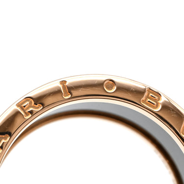 ブルガリ BVLGARI ビーゼロワン B-zero1 4バンドリング ピンクゴールド×ブラック K18PG セラミック #60 リング 指輪 黒 750PG 18金 19.5号