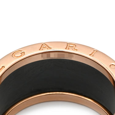 ブルガリ BVLGARI ビーゼロワン B-zero1 4バンドリング ピンクゴールド×ブラック K18PG セラミック #60 リング 指輪 黒 750PG 18金 19.5号