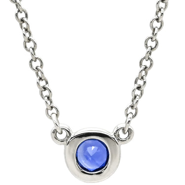ティファニー Tiffany & Co カラー バイザヤード ペンダント プラチナシルバー Pt950 サファイア ネックレス T&Co. 1石 エルサペレッティ