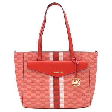 マイケルコース Michael Kors MAISIE 3 IN 1 トート ラージ 35F3G5MT3I ダークサングリア PVC レザー トートバッグ ゴールド金具 赤 マルチWAY MKシグネチャー A4
