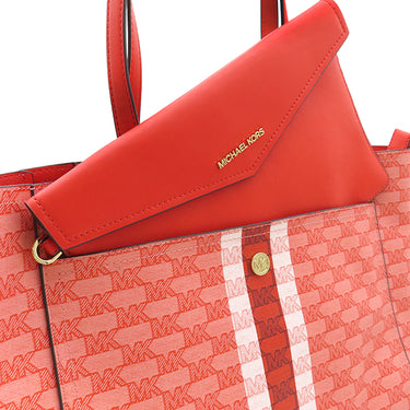 マイケルコース Michael Kors MAISIE 3 IN 1 トート ラージ 35F3G5MT3I ダークサングリア PVC レザー トートバッグ ゴールド金具 赤 マルチWAY MKシグネチャー A4