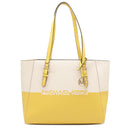 マイケルコース Michael Kors CHARLOTTE 3 IN 1 トート ラージ 35S4GCFT3R イエロー×ホワイト レザー トートバッグ ゴールド金具 マルチWAY A4サイズ