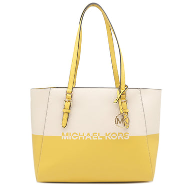 マイケルコース Michael Kors CHARLOTTE 3 IN 1 トート ラージ 35S4GCFT3R イエロー×ホワイト レザー トートバッグ ゴールド金具 マルチWAY A4サイズ