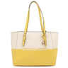 マイケルコース Michael Kors CHARLOTTE 3 IN 1 トート ラージ 35S4GCFT3R イエロー×ホワイト レザー トートバッグ ゴールド金具 マルチWAY A4サイズ
