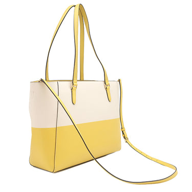 マイケルコース Michael Kors CHARLOTTE 3 IN 1 トート ラージ 35S4GCFT3R イエロー×ホワイト レザー トートバッグ ゴールド金具 マルチWAY A4サイズ