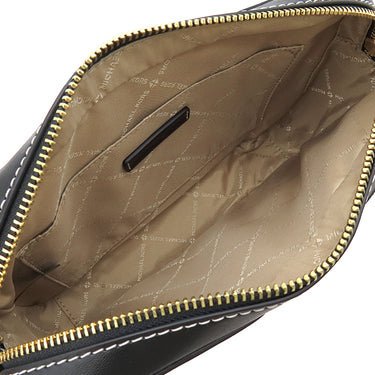 マイケルコース Michael Kors ジェットセット クロスボディ ラージ 35S4GTTC3W ブラック×ナチュラル レザー ポリプロピレン ショルダーバッグ ゴールド金具 黒 かごバッグ