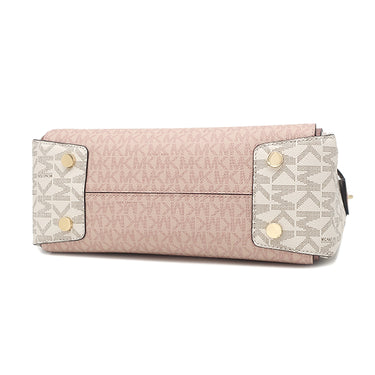マイケルコース Michael Kors Mercer ミディアム カラーブロック ロゴ ベルト付きサッチェル 30S0GM9S2V ピンク×ホワイト PVC レザー 2WAYバッグ ゴールド金具