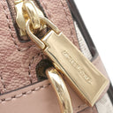 マイケルコース Michael Kors Mercer ミディアム カラーブロック ロゴ ベルト付きサッチェル 30S0GM9S2V ピンク×ホワイト PVC レザー 2WAYバッグ ゴールド金具
