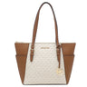 マイケルコース Michael Kors シャーロット ラージ トップジップ トート 35T0GCFT3B バニラ PVC レザー トートバッグ ゴールド金具 白 茶 MKシグネチャー