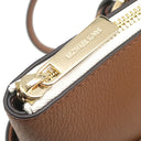 マイケルコース Michael Kors シャーロット ラージ トップジップ トート 35T0GCFT3B バニラ PVC レザー トートバッグ ゴールド金具 白 茶 MKシグネチャー