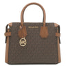マイケルコース Michael Kors MERCER トップジップ ベルテッド サッチェル スモール 35F2GM9S1B ブラウン PVC レザー 2WAYバッグ ゴールド金具 茶