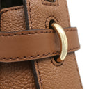 マイケルコース Michael Kors MERCER トップジップ ベルテッド サッチェル スモール 35F2GM9S1B ブラウン PVC レザー 2WAYバッグ ゴールド金具 茶