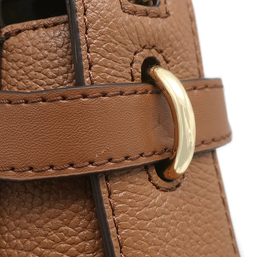 マイケルコース Michael Kors MERCER トップジップ ベルテッド サッチェル スモール 35F2GM9S1B ブラウン PVC レザー 2WAYバッグ ゴールド金具 茶