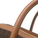 マイケルコース Michael Kors MERCER トップジップ ベルテッド サッチェル スモール 35F2GM9S1B ブラウン PVC レザー 2WAYバッグ ゴールド金具 茶