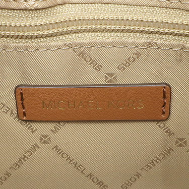 マイケルコース Michael Kors MERCER トップジップ ベルテッド サッチェル スモール 35F2GM9S1B ブラウン PVC レザー 2WAYバッグ ゴールド金具 茶