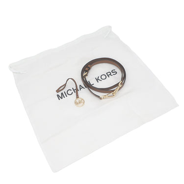 マイケルコース Michael Kors MERCER トップジップ ベルテッド サッチェル スモール 35F2GM9S1B ブラウン PVC レザー 2WAYバッグ ゴールド金具 茶