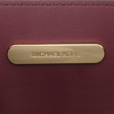 マイケルコース Michael Kors MERCER アコーディオン メッセンジャー ミディアム 30F1GM9M6B ボルドー PVC レザー 2WAYバッグ ゴールド金具