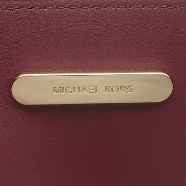 マイケルコース Michael Kors MERCER アコーディオン メッセンジャー ミディアム 30F1GM9M6B ボルドー PVC レザー 2WAYバッグ ゴールド金具