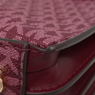 マイケルコース Michael Kors MERCER アコーディオン メッセンジャー ミディアム 30F1GM9M6B ボルドー PVC レザー 2WAYバッグ ゴールド金具