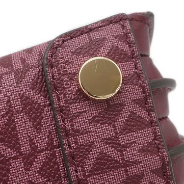 マイケルコース Michael Kors MERCER アコーディオン メッセンジャー ミディアム 30F1GM9M6B ボルドー PVC レザー 2WAYバッグ ゴールド金具