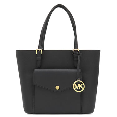 マイケルコース Michael Kors ジェットセット ミディアム ポケット トート 30S0GTTT6L ブラック レザー トートバッグ ゴールド金具 黒 MKロゴ