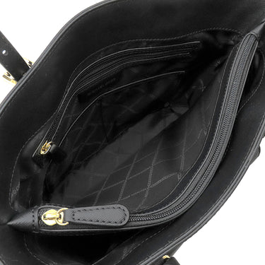 マイケルコース Michael Kors ジェットセット ミディアム ポケット トート 30S0GTTT6L ブラック レザー トートバッグ ゴールド金具 黒 MKロゴ