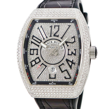 腕時計 フランクミュラー FRANCK MULLER ヴァンガード V45SCDT 自動巻き メンズ 全面ダイヤ パヴェ トノー アラビア