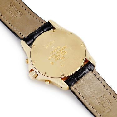 腕時計 カルティエ Cartier サントス ロンド クロノグラフ WM400151 クオーツ レディース K18YG無垢 純正ダイヤ 青針 ローマン