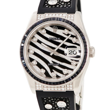 腕時計 ロレックス ROLEX デイトジャスト 36 ロイヤルブラック 116199SANR M番 自動巻き メンズ M番 K18WG 純正ダイヤ ゼブラ柄