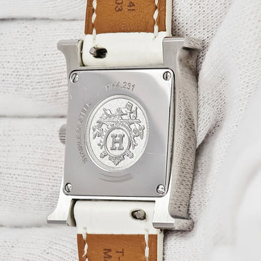 腕時計 エルメス HERMES Hウォッチ PM HH4.231 クオーツ レディース 純正ダイヤ パヴェ H型 スクエア