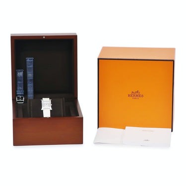 腕時計 エルメス HERMES Hウォッチ PM HH4.231 クオーツ レディース 純正ダイヤ パヴェ H型 スクエア