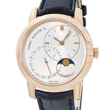 腕時計 ハリーウィンストン Harry Winston ミッドナイト デイト ムーンフェイズ 42mm MIDAMP42RR003 自動巻き メンズ K18RG無垢 純正ダイヤ