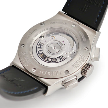 腕時計 ウブロ HUBLOT クラシックフュージョン ベルルッティ スクリット 521.NX.050B.VR.JBER17 自動巻き メンズ OH済 ブルー 限定