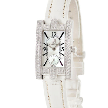 腕時計 ハリーウィンストン Harry Winston アヴェニュー 310/LQWL.M/D3.2 クオーツ レディース K18WG無垢 純正ダイヤ シェル アベニュー