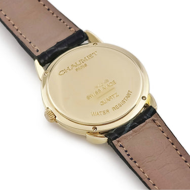 腕時計 ショーメ CHAUMET グリフィス クオーツ レディース K18YG無垢 デイト バー ローマン 青針 ホワイト 白