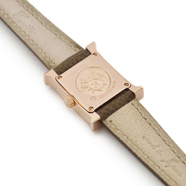 腕時計 エルメス HERMES Hウォッチ ミニ TPM HH1.173 クオーツ レディース K18PG無垢 純正ダイヤ シェル H型 アラビア