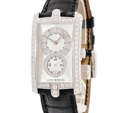 腕時計 ハリーウィンストン Harry Winston アヴェニューC ミッドサイズ 331.UQWL.MD.D3.1 クオーツ メンズ K18WG無垢 純正ダイヤ シェル