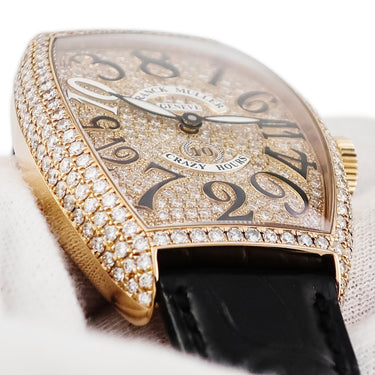 腕時計 フランクミュラー FRANCK MULLER トノウカーベックス クレイジーアワーズ 5850CHDCD 自動巻き メンズ K18PG無垢 純正ダイヤ 10周年