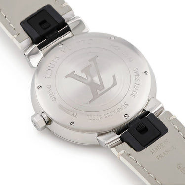 腕時計 ルイヴィトン LOUIS VUITTON タンブール スリム モノグラム エクリプス Q1DM0Z クオーツ メンズ グレー デイト アラビア