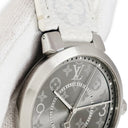腕時計 ルイヴィトン LOUIS VUITTON タンブール スリム モノグラム エクリプス Q1DM0Z クオーツ メンズ グレー デイト アラビア