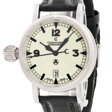 腕時計 クロノスイス CHRONOSWISS タイムマスター レフトハンド CH2833le 自動巻き メンズ 蛍光文字盤 回転ベゼル デイト バー アラビア
