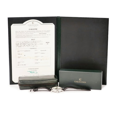 腕時計 クロノスイス CHRONOSWISS タイムマスター レフトハンド CH2833le 自動巻き メンズ 蛍光文字盤 回転ベゼル デイト バー アラビア