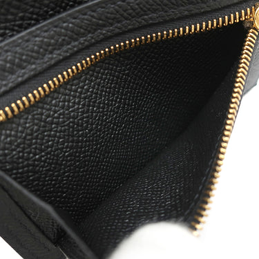 エルメス HERMES ベアン コンビネ ブラック ヴォーエプソン 三つ折り財布 ゴールド金具 黒