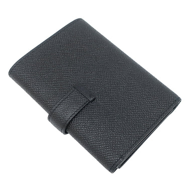 エルメス HERMES ベアン コンビネ ブラック ヴォーエプソン 三つ折り財布 ゴールド金具 黒