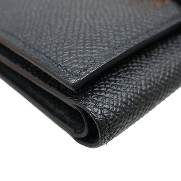 エルメス HERMES ベアン コンビネ ブラック ヴォーエプソン 三つ折り財布 ゴールド金具 黒