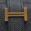 エルメス HERMES ベアン コンビネ ブラック ヴォーエプソン 三つ折り財布 ゴールド金具 黒